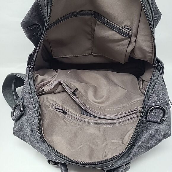 VX VONXURY Backpack Purse for Women, PU Leather Fashion Convertible Grey main image 5